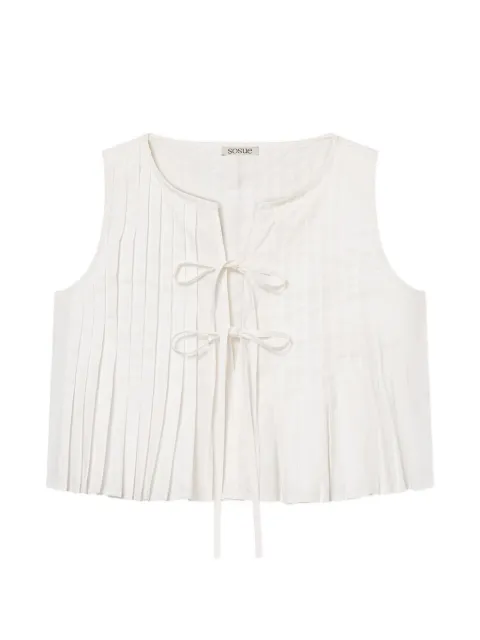 SoSUE Cleo pleated tie-fastening blouse