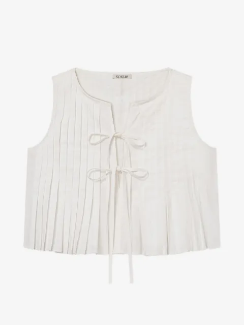 SoSUE Cleo pleated tie-fastening blouse