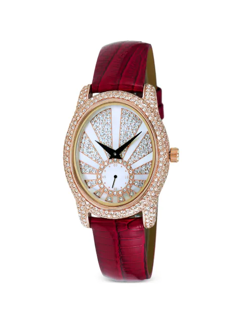 ADEE KAYE Flushy crystal-embellished 38mm watch
