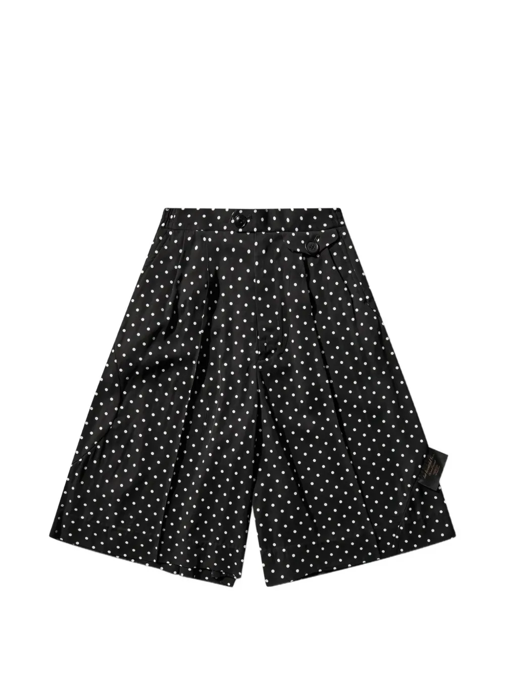 Undercover polka-dot pleated knee-length shorts - Nero