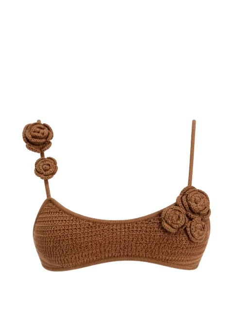 Devon Adrienne floral-detail crochet bikini top