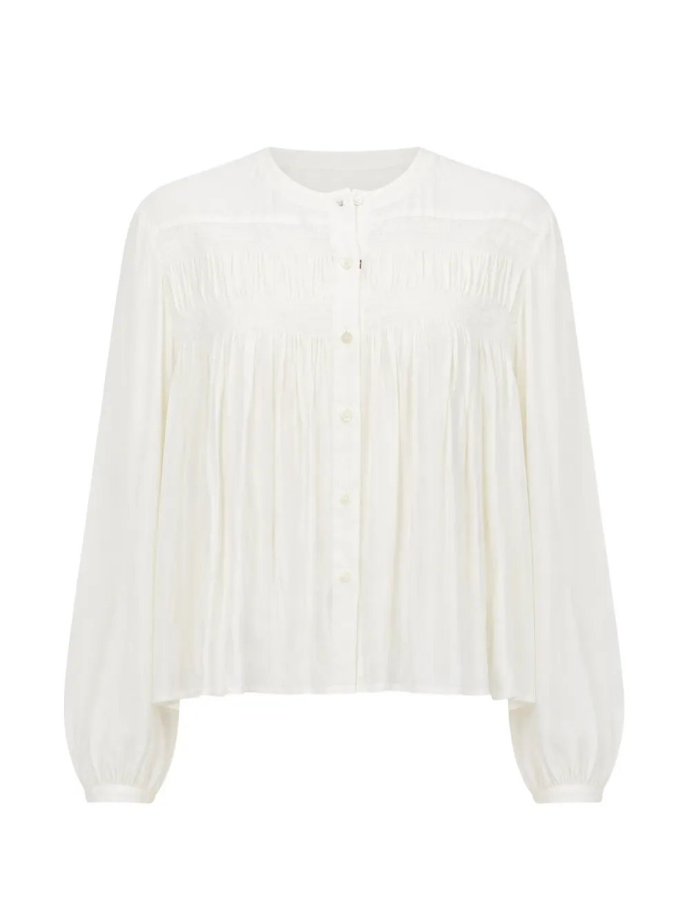 I Love Binetti smocked-gathered blouse - Bianco