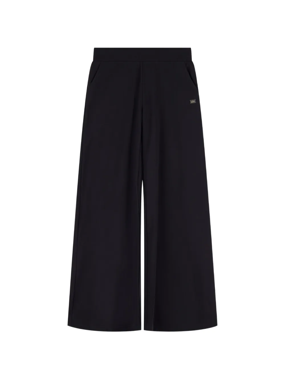 Ea7 Emporio Armani wide-leg logo-detail trousers - Nero