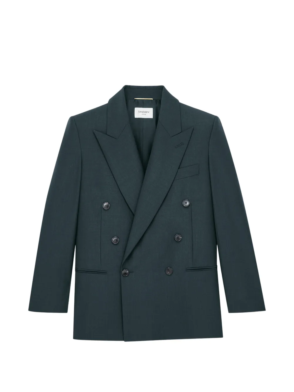 Saint Laurent double-breasted peak-lapel blazer - Green