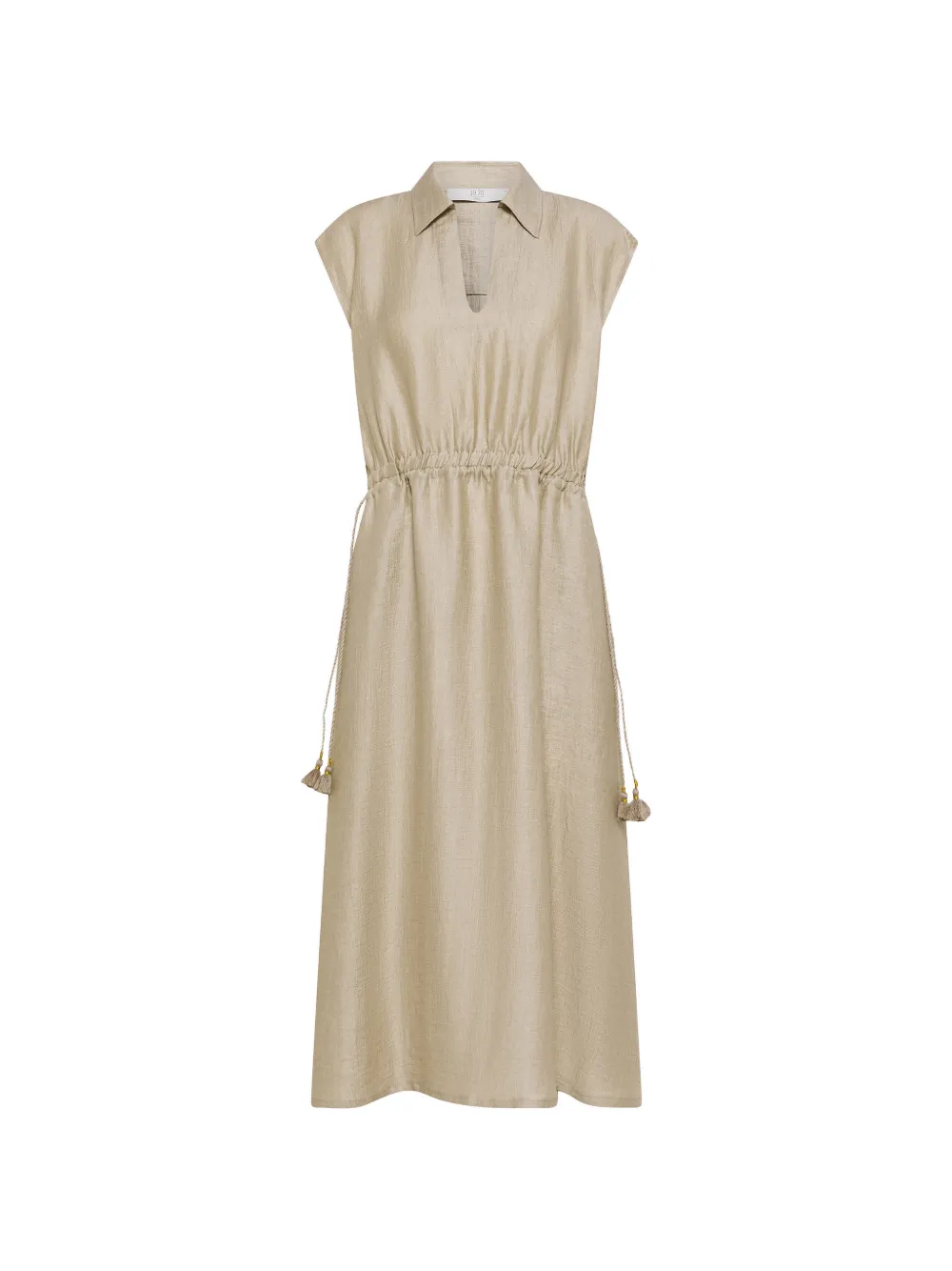 Seventy tassel-drawstring sleeveless midi dress - Toni neutri