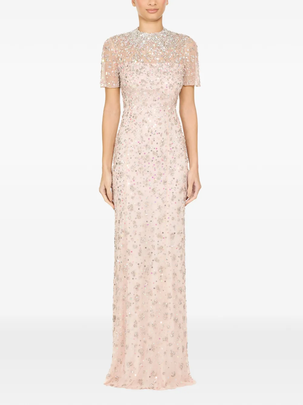 Jenny Packham Abito lungo Orchid - Rosa