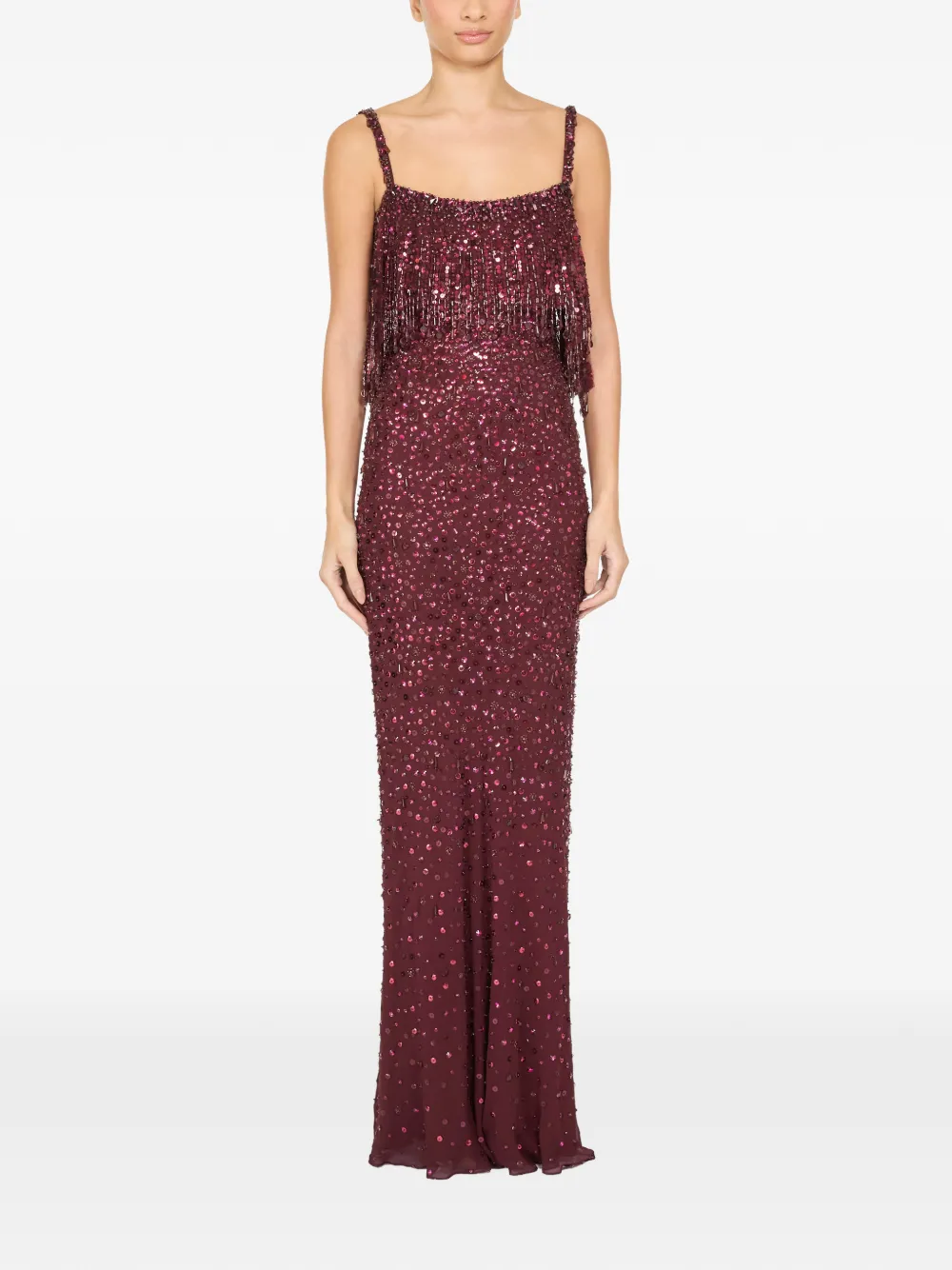 Jenny Packham Iris maxi-jurk Rood