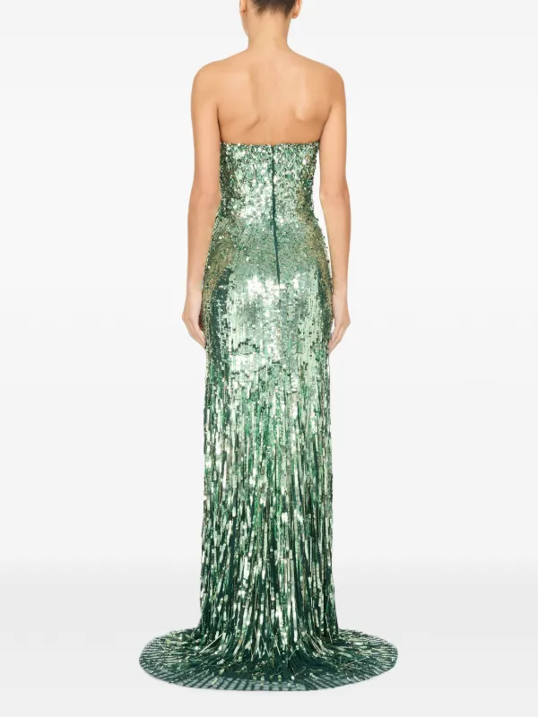 jenny packham green dress Jenny Packham - Green Full Sleeved Column - 37582