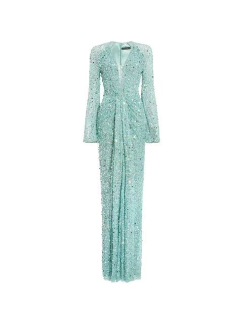 Jenny Packham plunge v-neck long dress