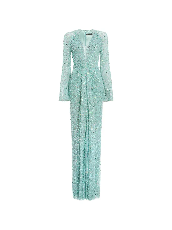 jenny packham light blue dress Plunge TEAL 2152 / Size 16 UK bringing a sense of UNDER $170 Donna Karan New York Size:3-4Y