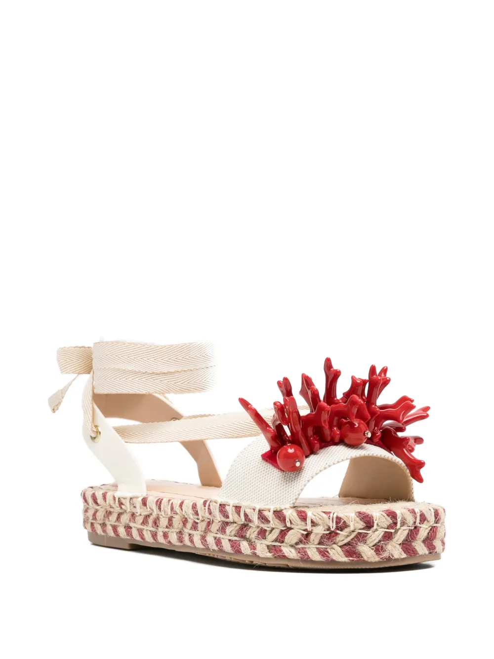 LIU JO Paros coral-embellished espadrilles Beige