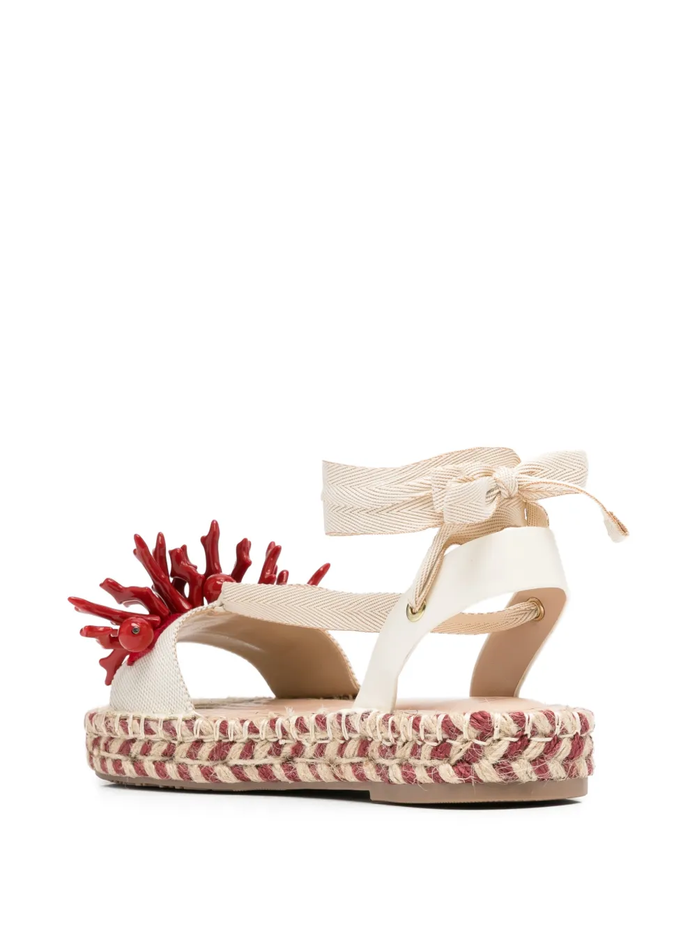 LIU JO Paros coral-embellished espadrilles Beige