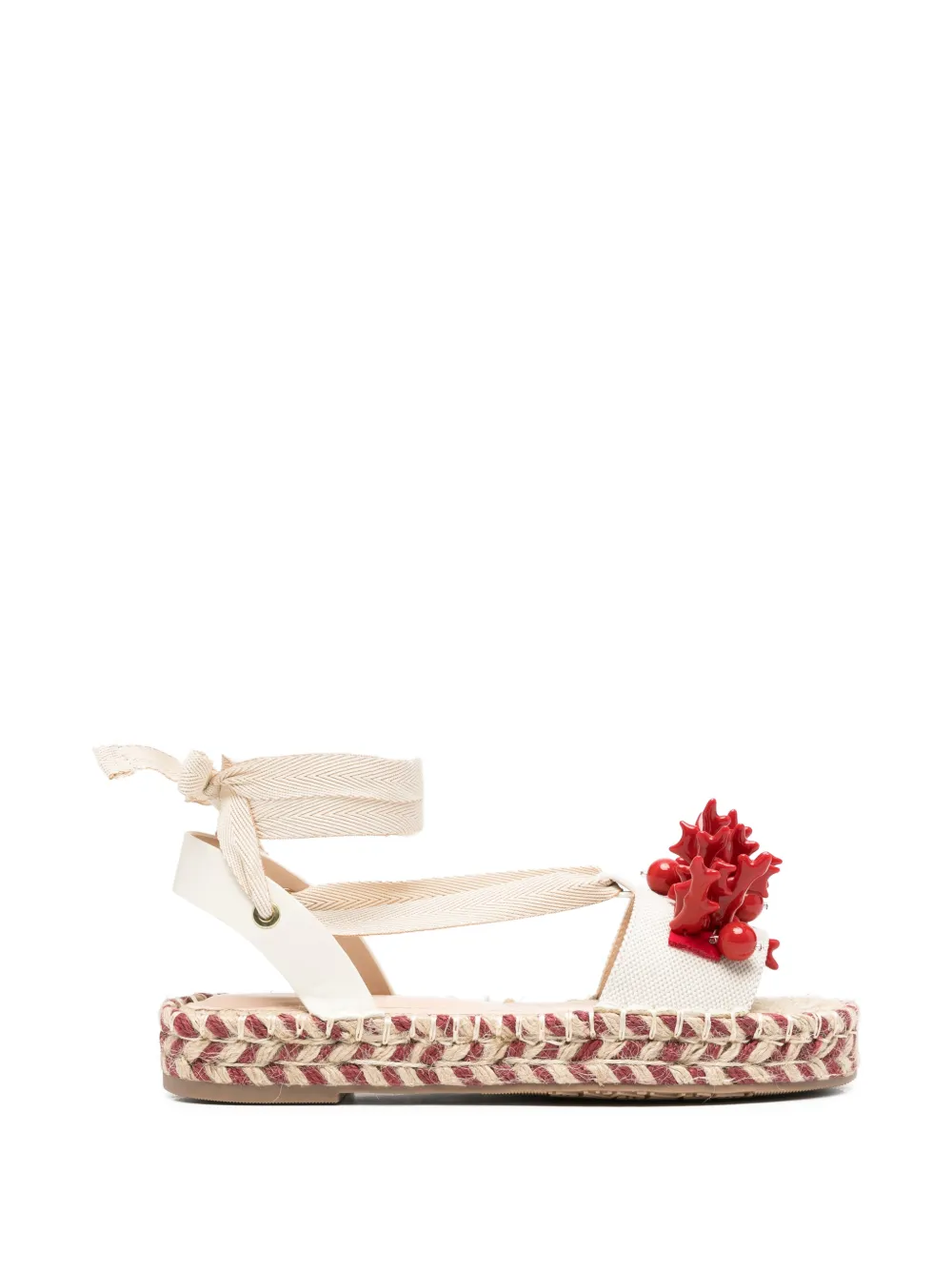 LIU JO Paros coral-embellished espadrilles Beige