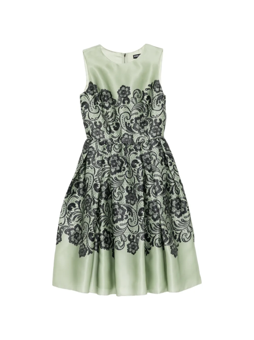 Dolce & Gabbana Pre-Owned floral lace-printed midi dress - Verde