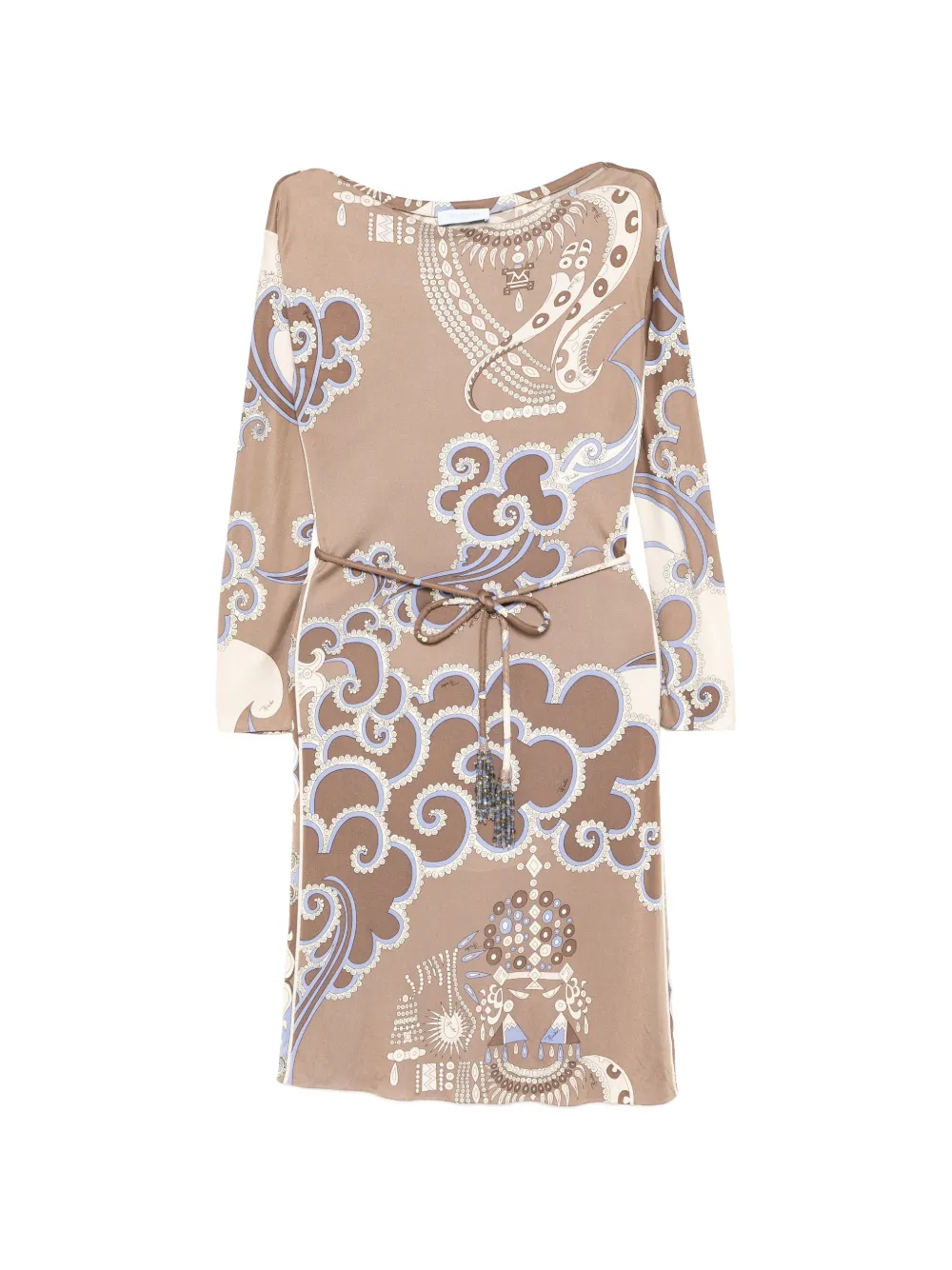 PUCCI Pre-Owned abstract-printed midi dress - Marrone