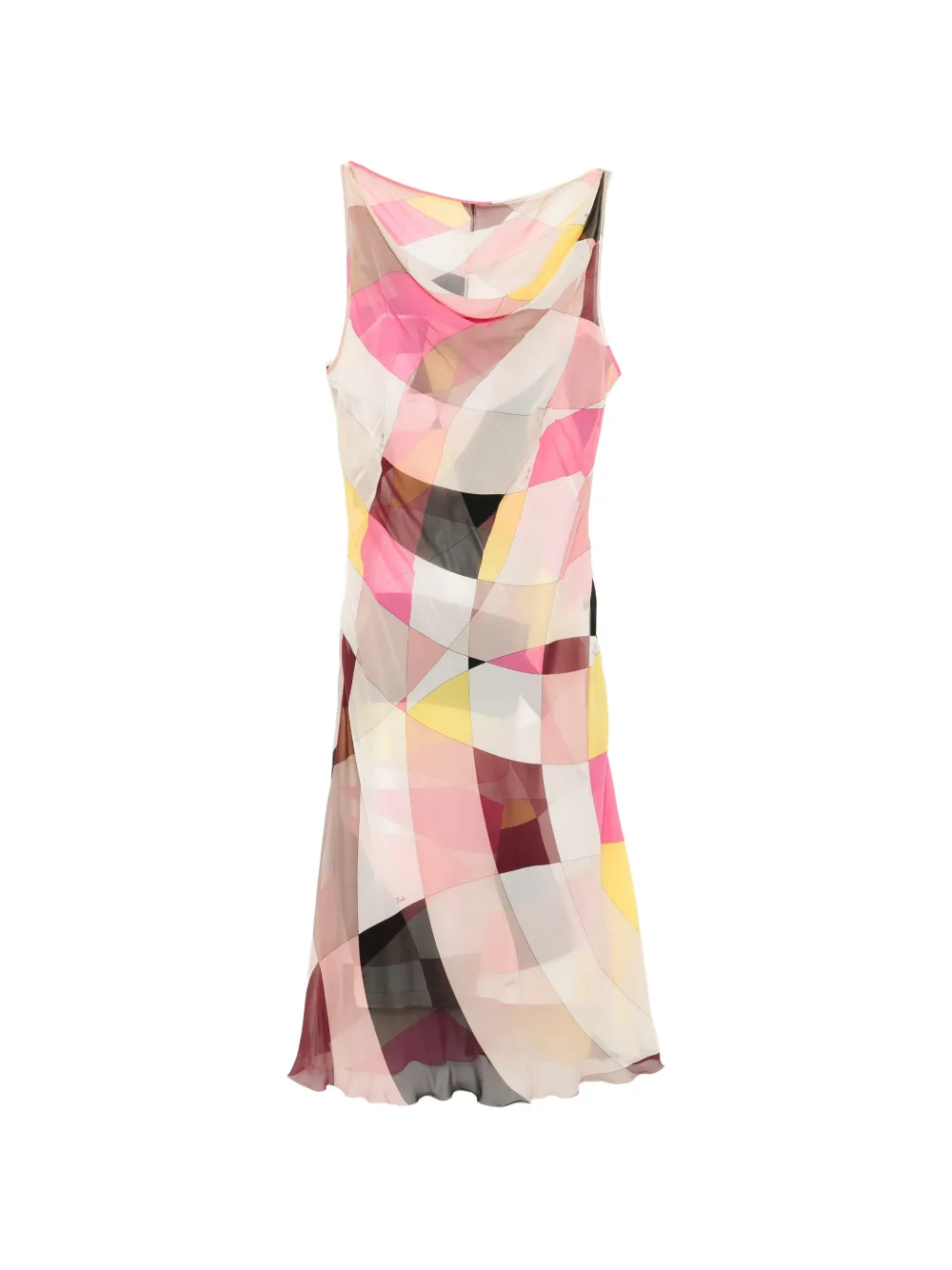 PUCCI Pre-Owned geometric-print midi dress - Toni neutri