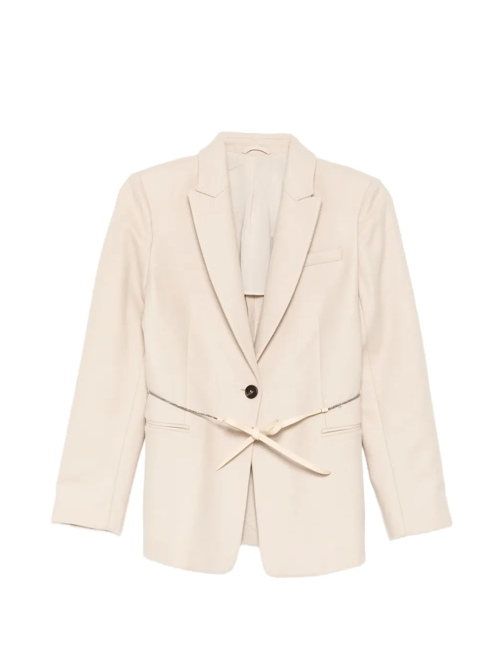 Brunello Cucinelli Vintage monili-chain single-breasted blazer - Toni neutri