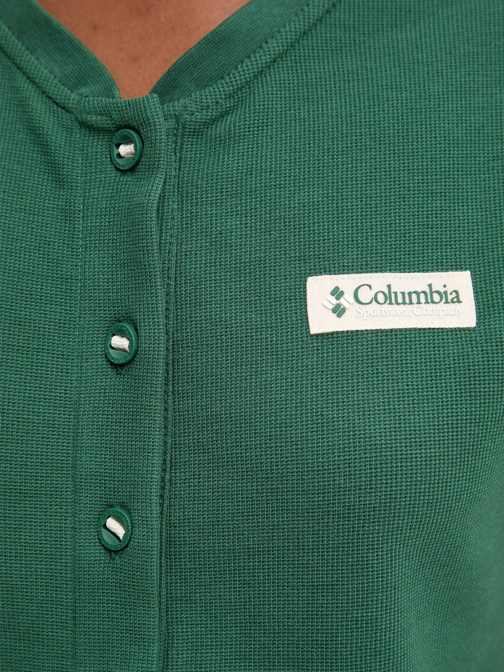 Columbia Acker Rock wafelgebreid T-shirt met logopatch Groen