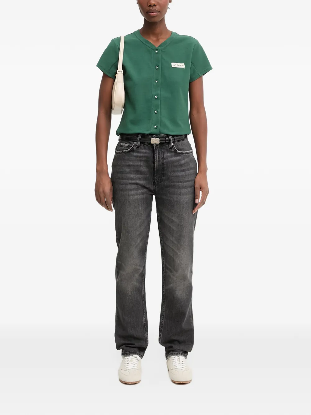 Columbia Acker Rock wafelgebreid T-shirt met logopatch Groen