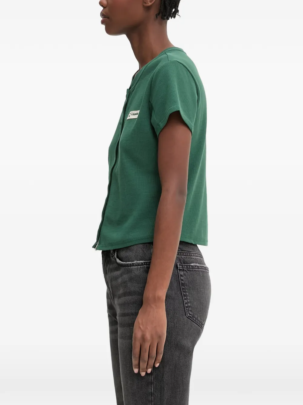 Columbia Acker Rock wafelgebreid T-shirt met logopatch Groen