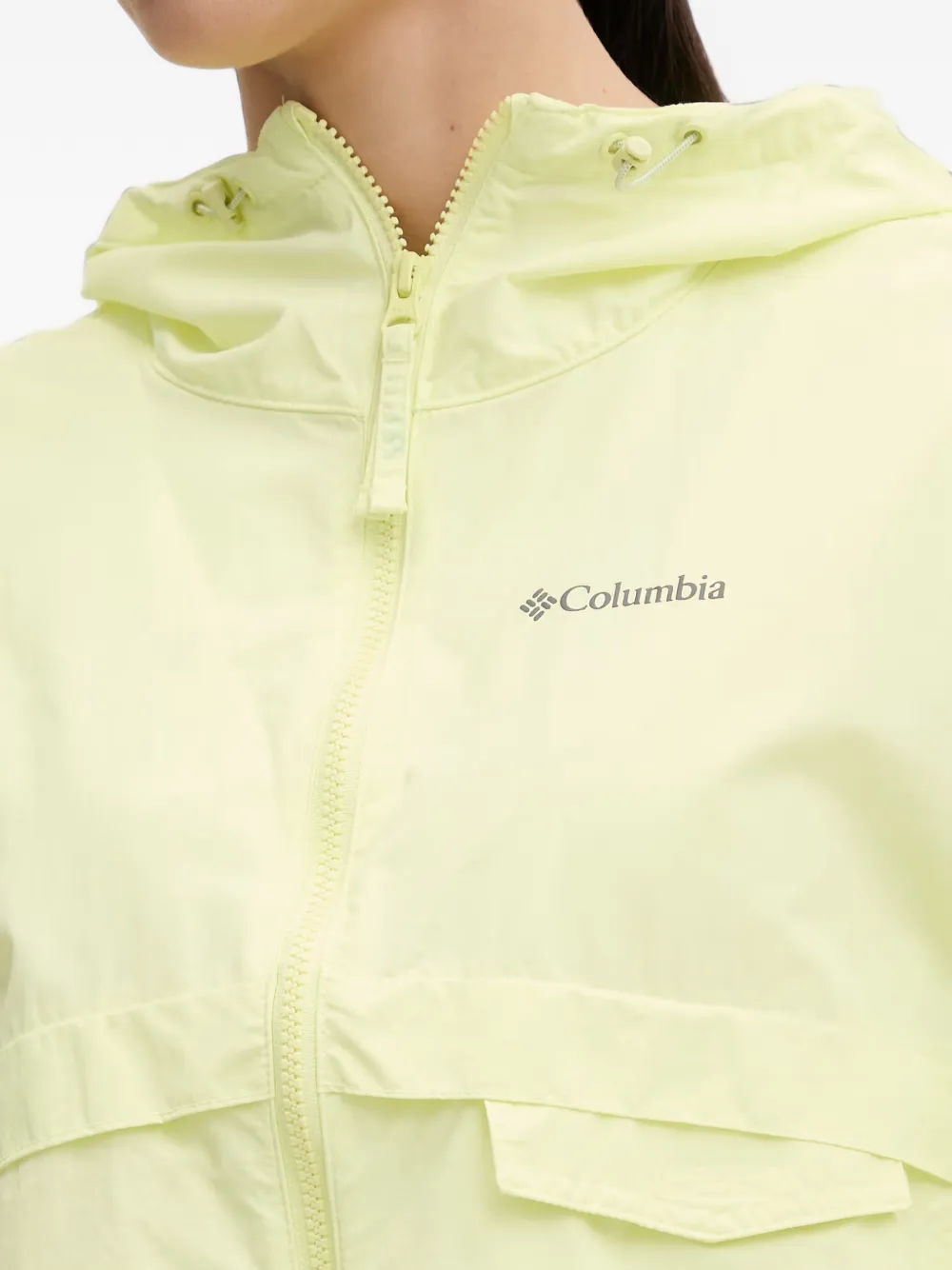 Columbia Spire Valley cropped windjack met capuchon Geel