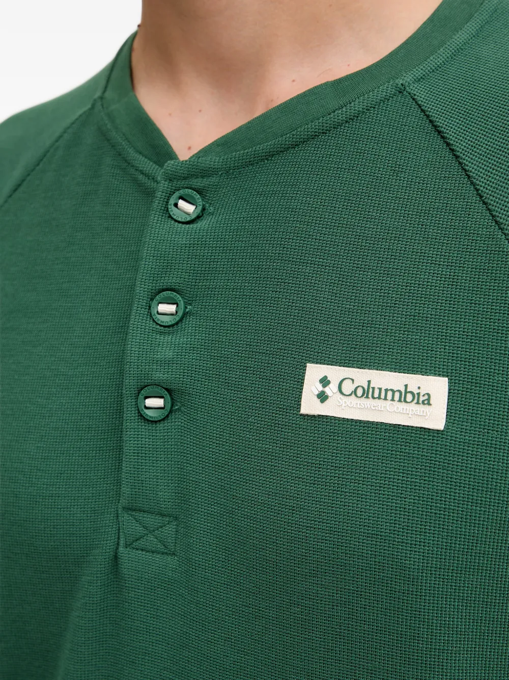 Columbia Wafelgebreid T-shirt met raglanmouwen Groen