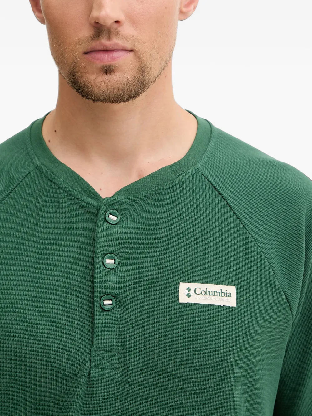 Columbia Wafelgebreid T-shirt met raglanmouwen Groen