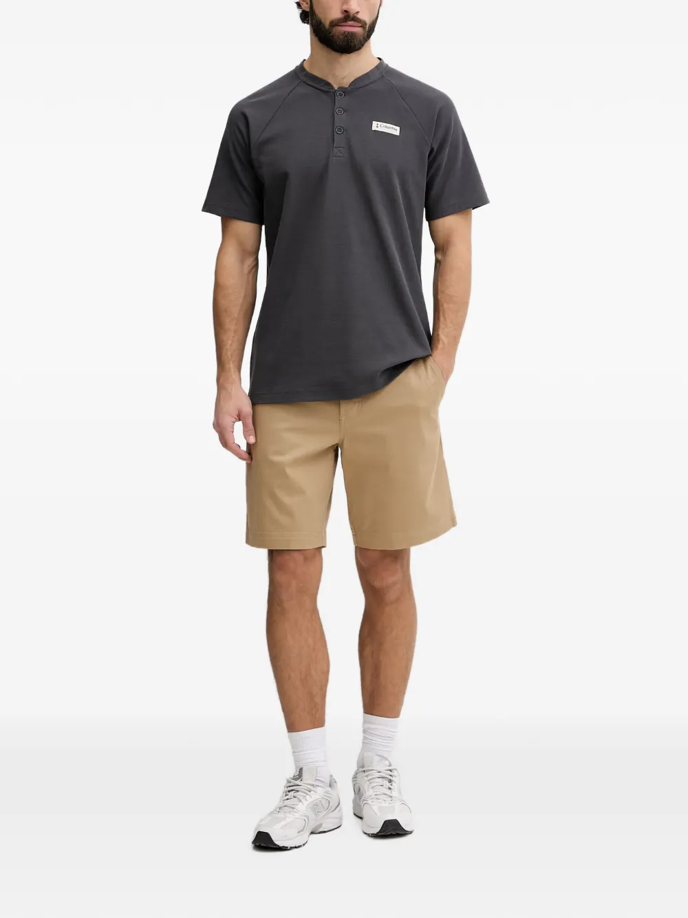 Columbia T-shirt met wafelgebreide mouwen Grijs