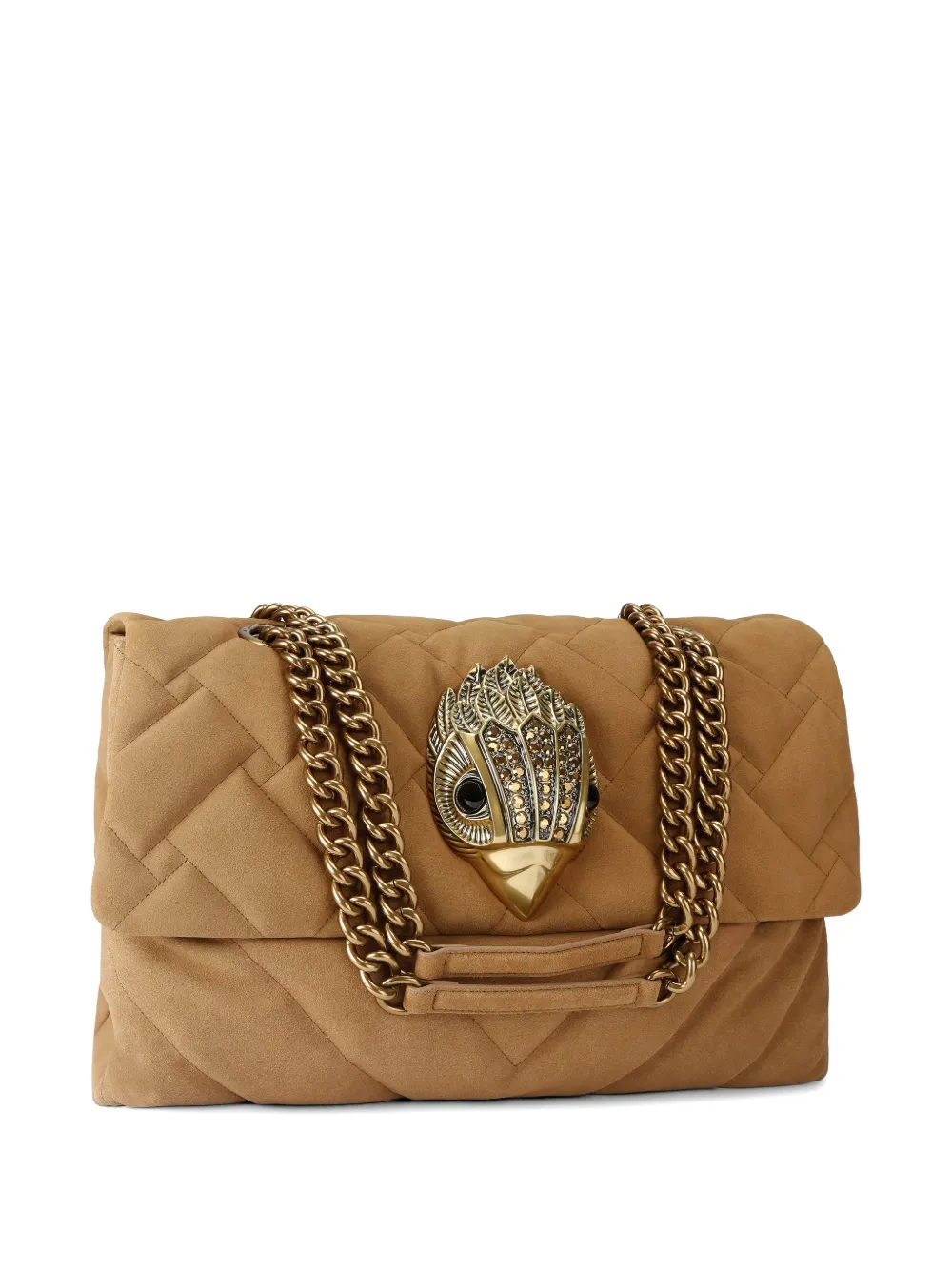 Kurt Geiger London Grote Kensington gewatteerde suède shopper Bruin