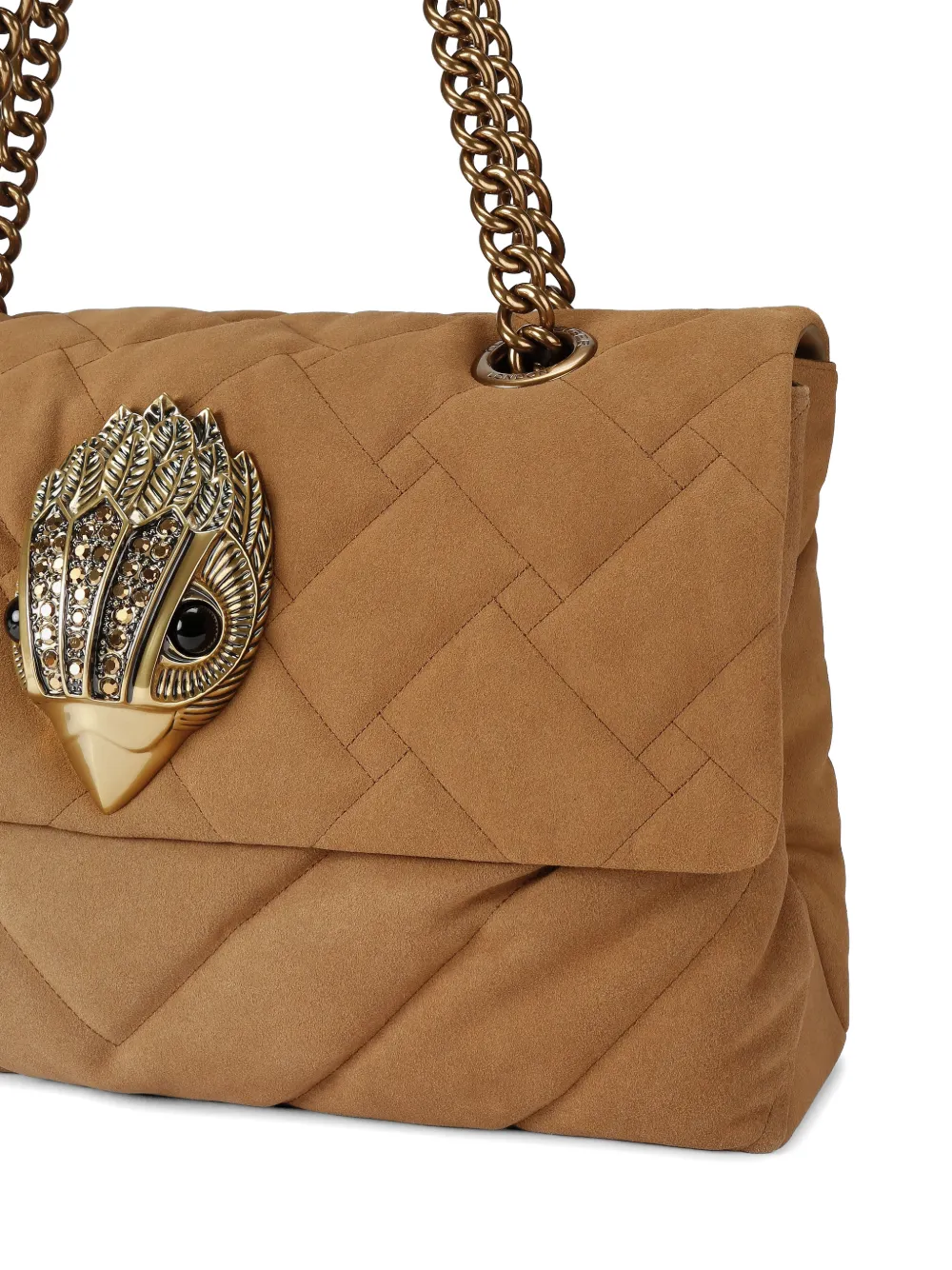 Kurt Geiger London Grote Kensington gewatteerde suède shopper Bruin