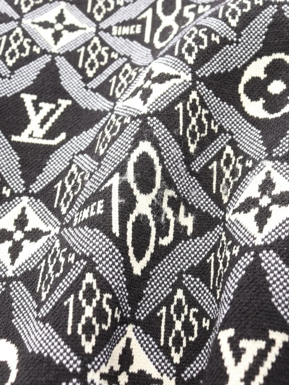 Pre-owned Louis Vuitton Since 1854 Pattern Knit Jacket In Black