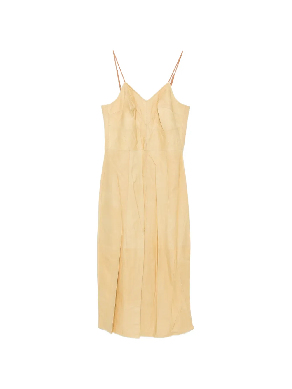 CALVIN KLEIN COLLECTION spaghetti-strap V-neck midi dress - Giallo