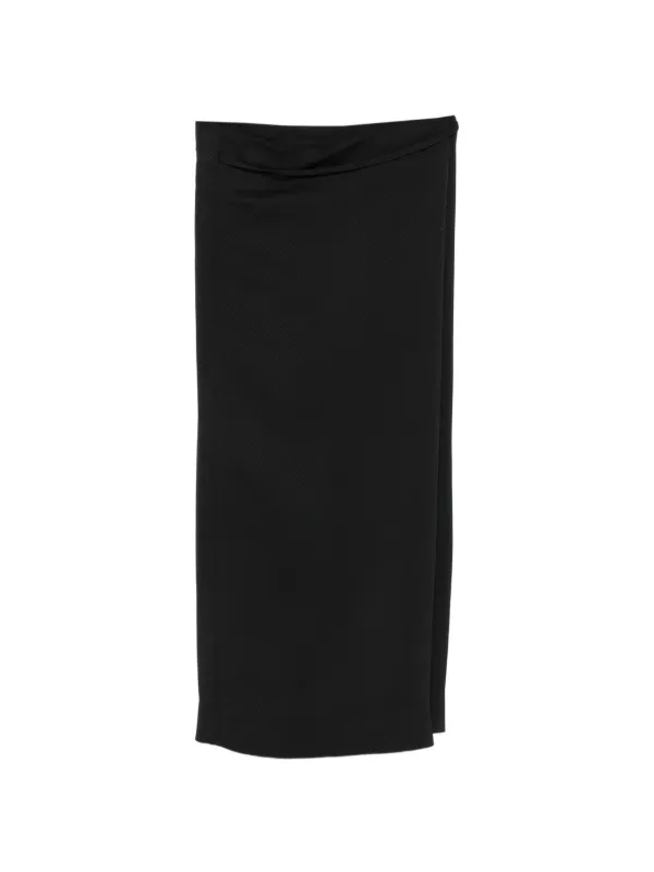 Calvin Klein Collection Hallie Wrap-style Straight Midi Skirt in Black