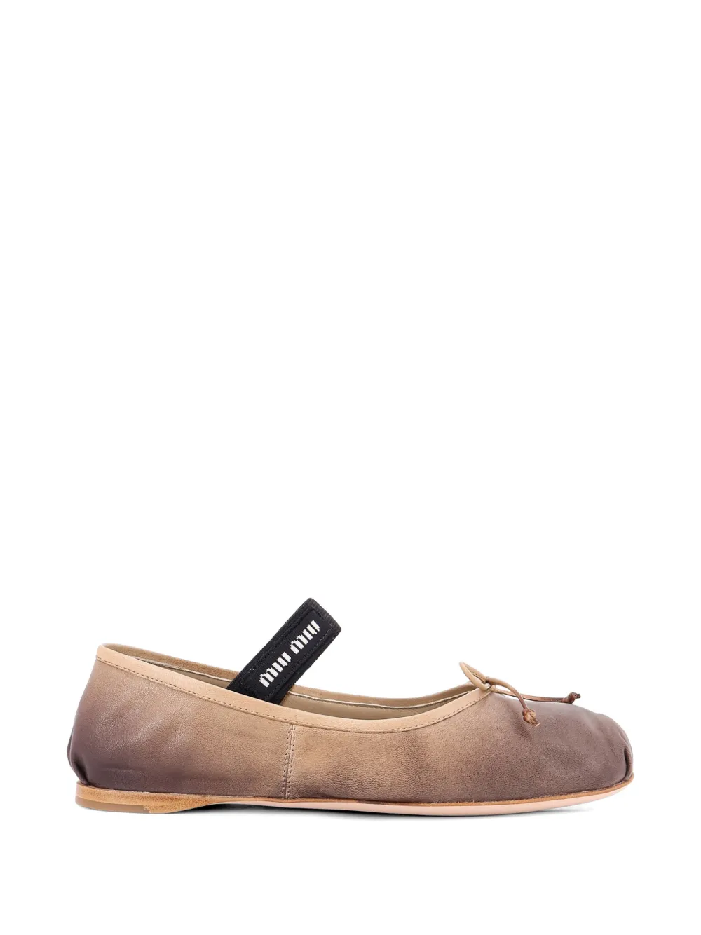 Miu Miu logo-strap bow-detail ballet flats - Toni neutri