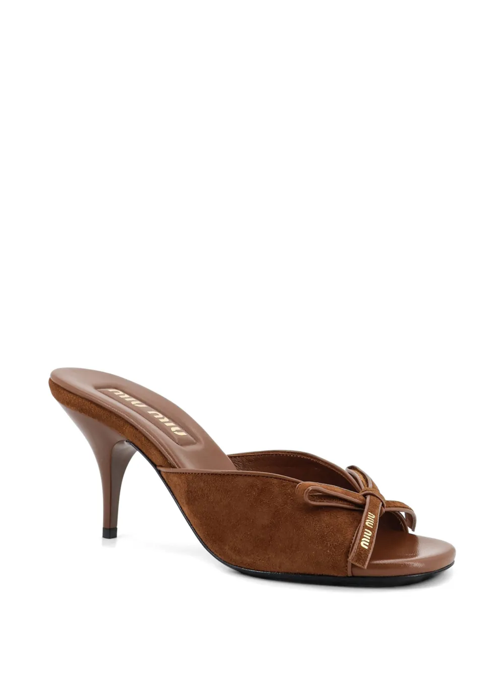 Miu bow-detail suede sandals Bruin