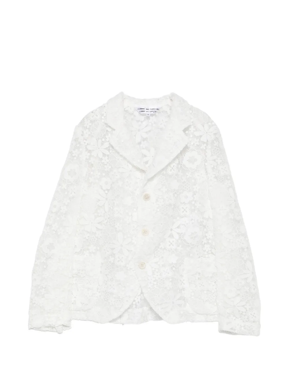 Comme Des Garçons Comme Des Garçons floral-lace blazer - Weiß
