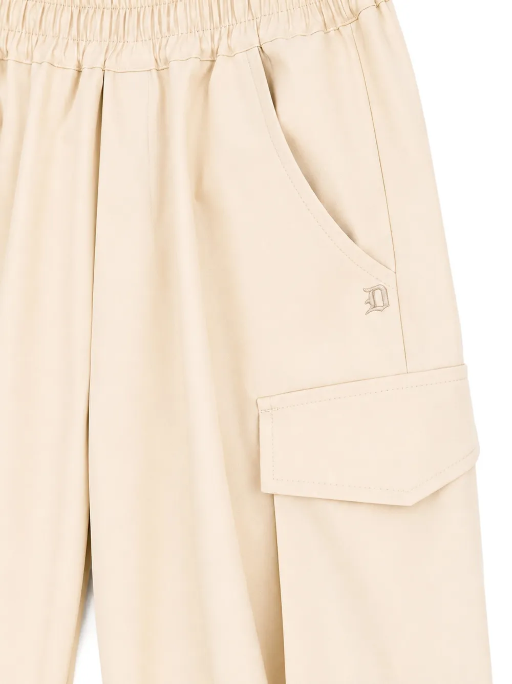 Dondup Logo-embroidered Elasticated-cuff Cargo Pants In Multi