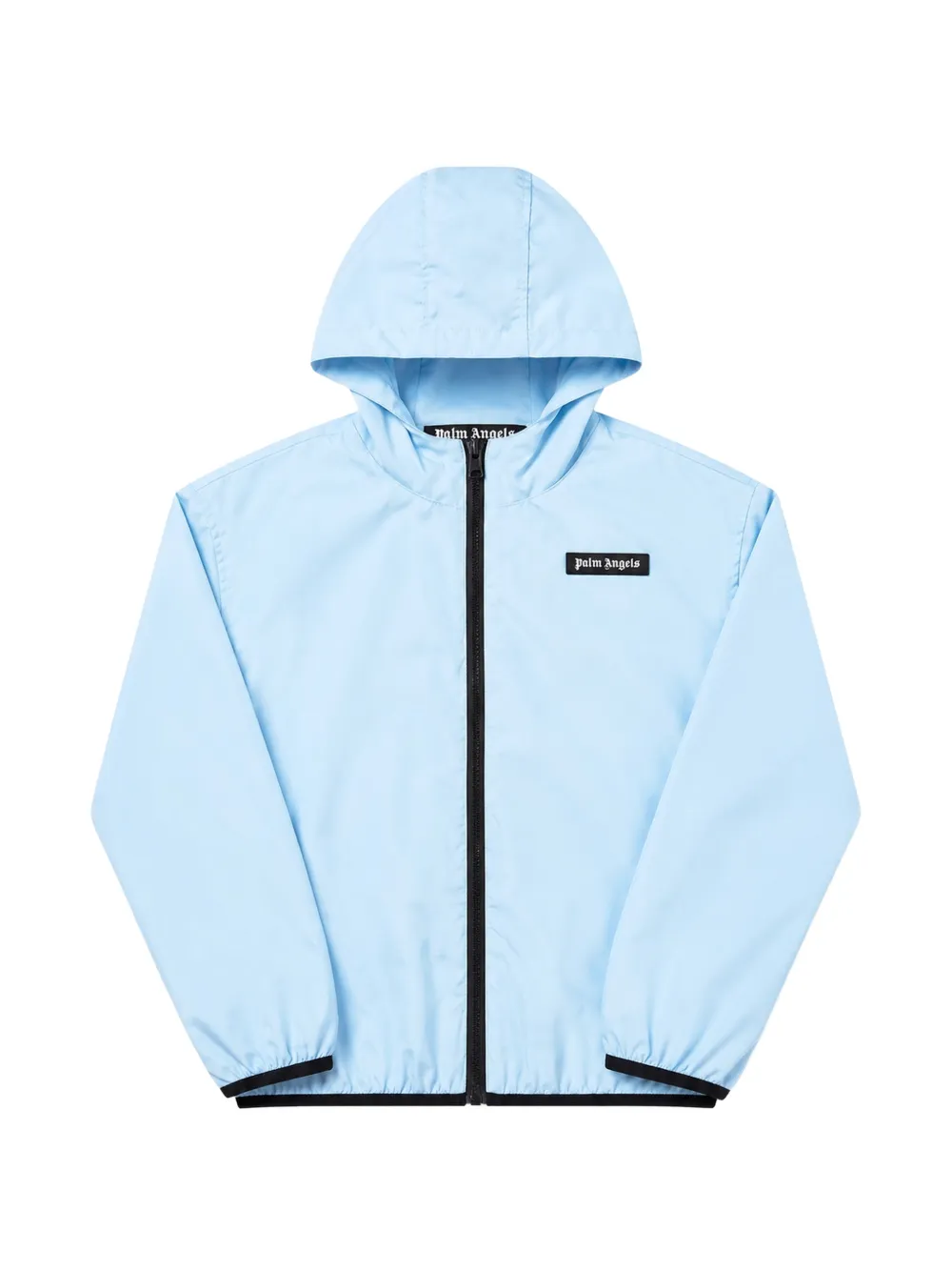 Palm Angels Kids logo-print hooded windbreaker jacket - Blu