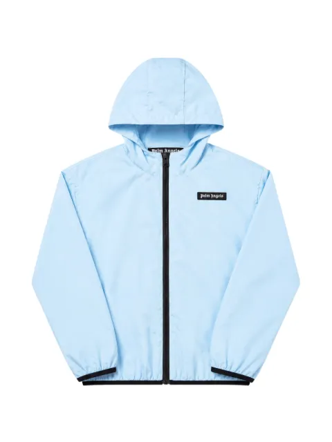 Palm Angels Kids logo-print hooded windbreaker jacket