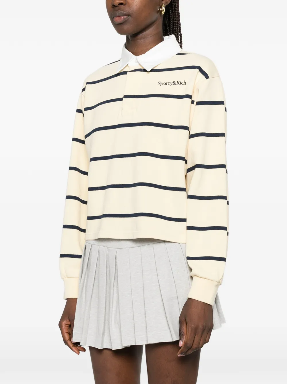 Sporty & Rich Gestreept poloshirt Beige