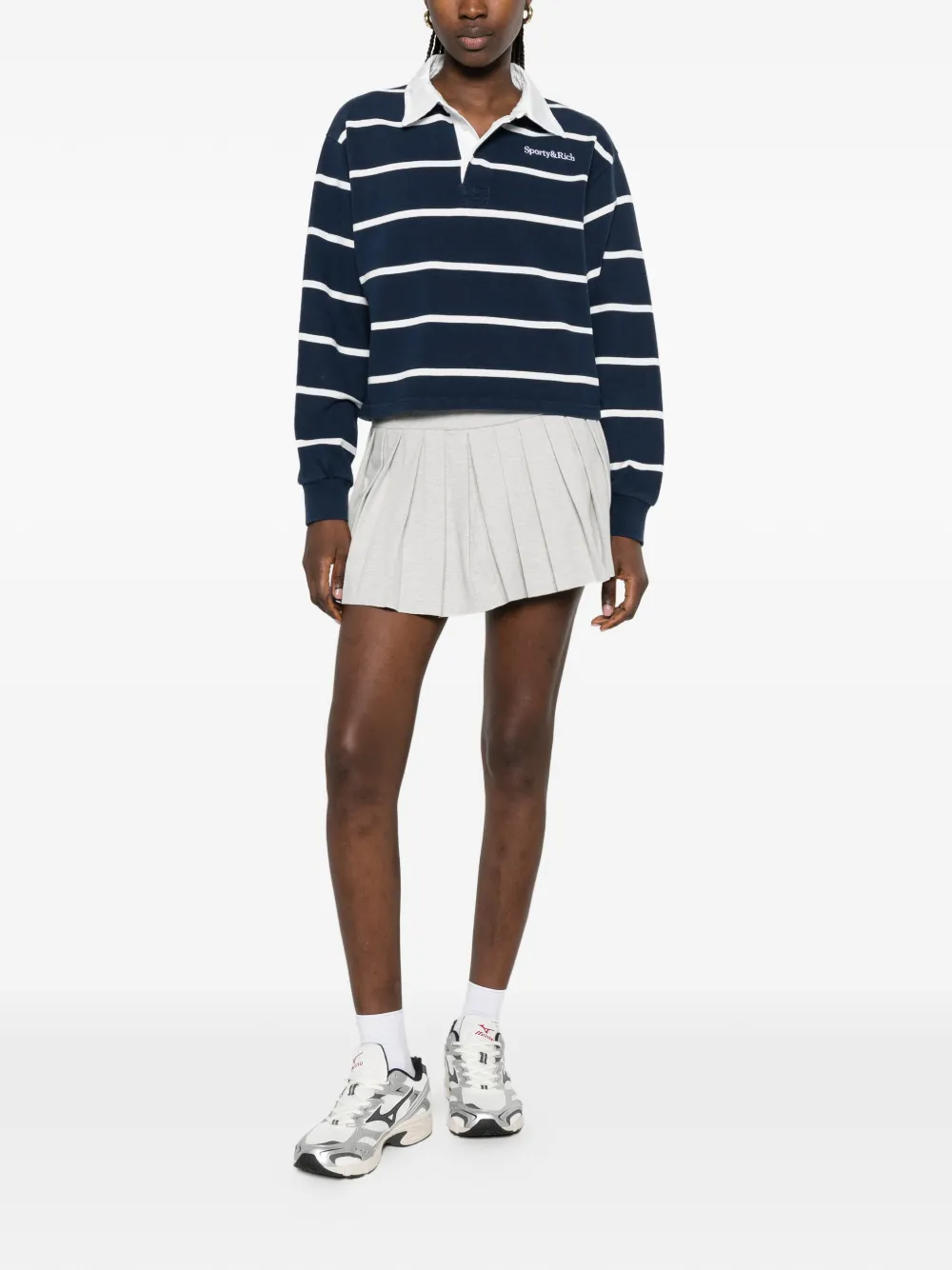 Sporty & Rich Gestreept rugbyshirt Blauw