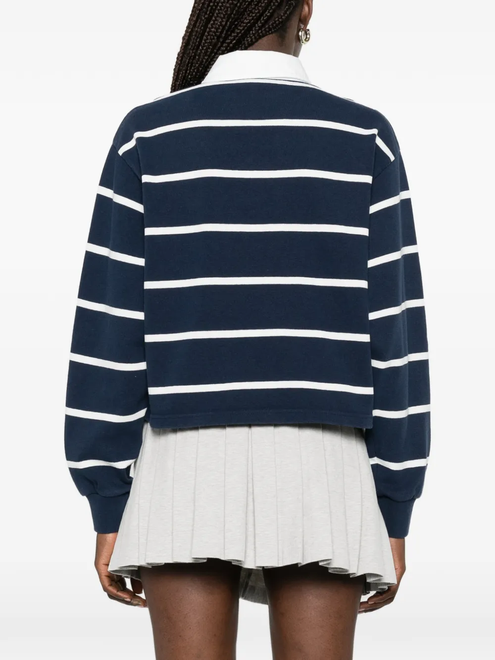 Sporty & Rich Gestreept rugbyshirt Blauw