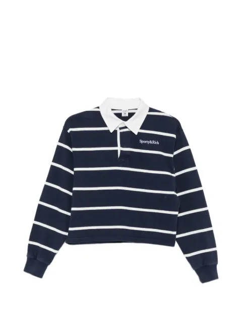 Sporty & Rich striped-pattern cropped rugby shirt