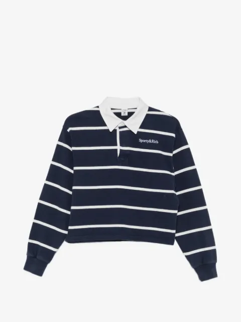 Sporty & Rich striped-pattern cropped rugby shirt