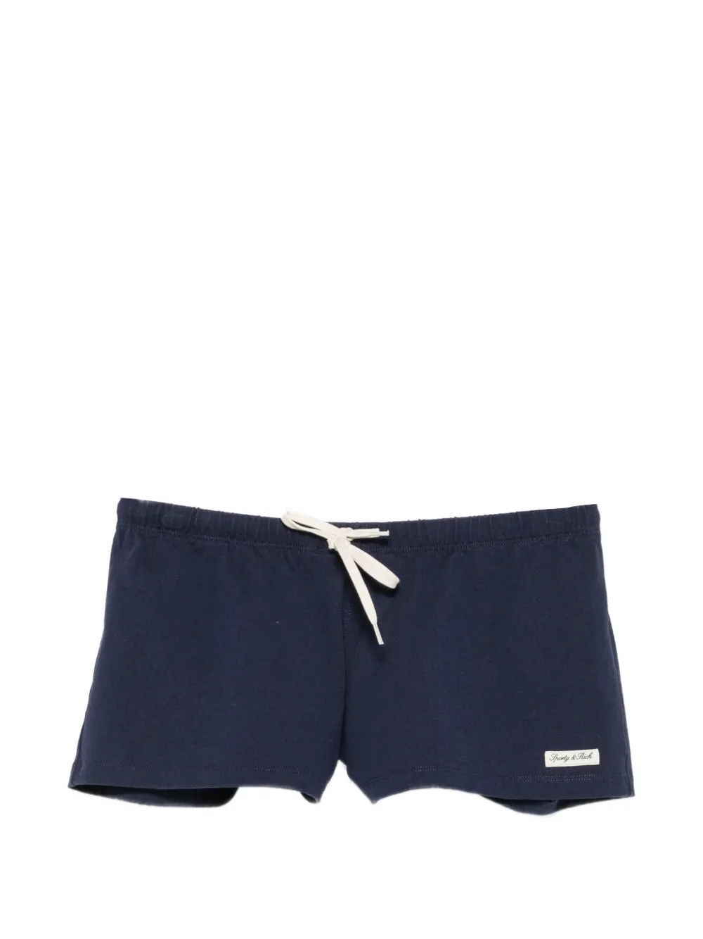 Sporty & Rich drawstring logo-patch shorts - Blu