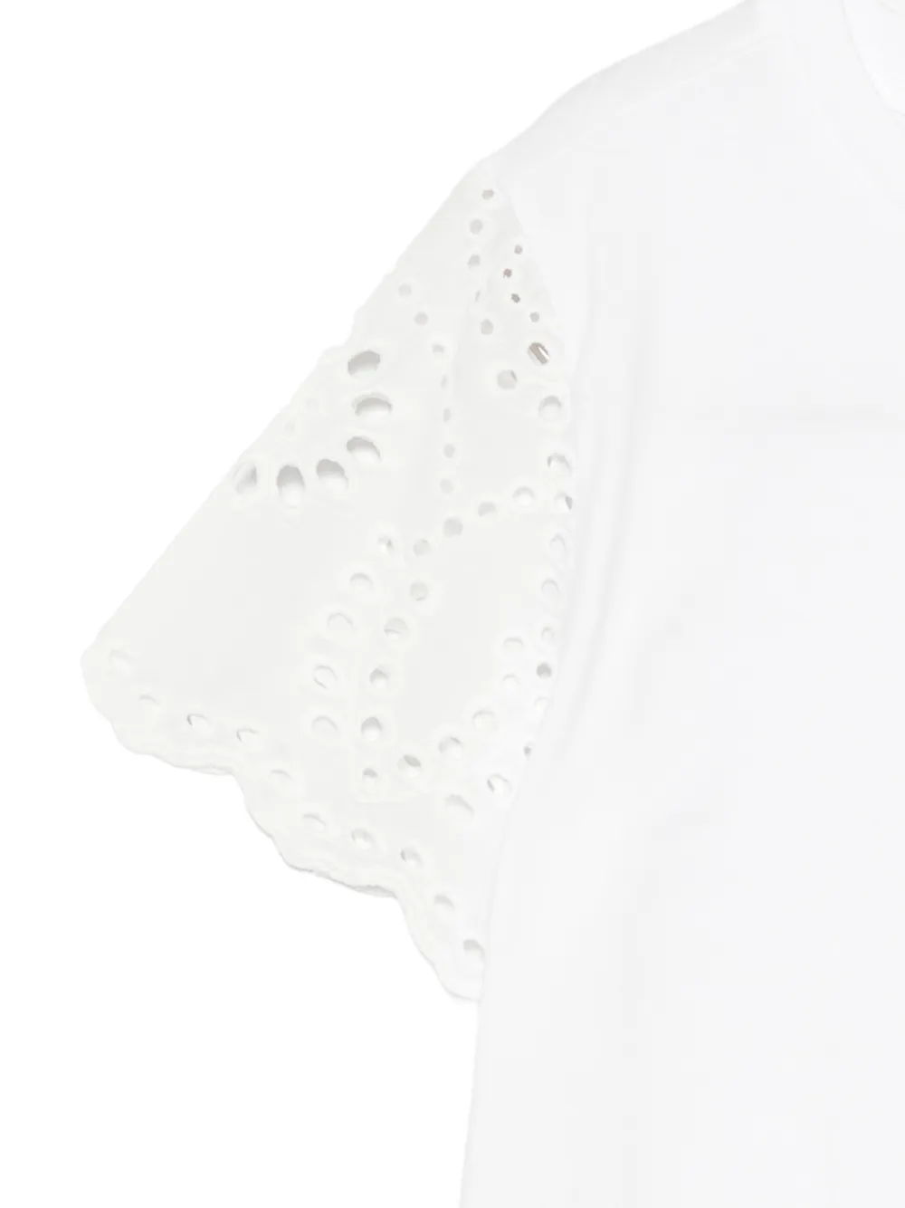 MC2 Saint Barth Kids Maisa broderie anglaise T-shirt Wit