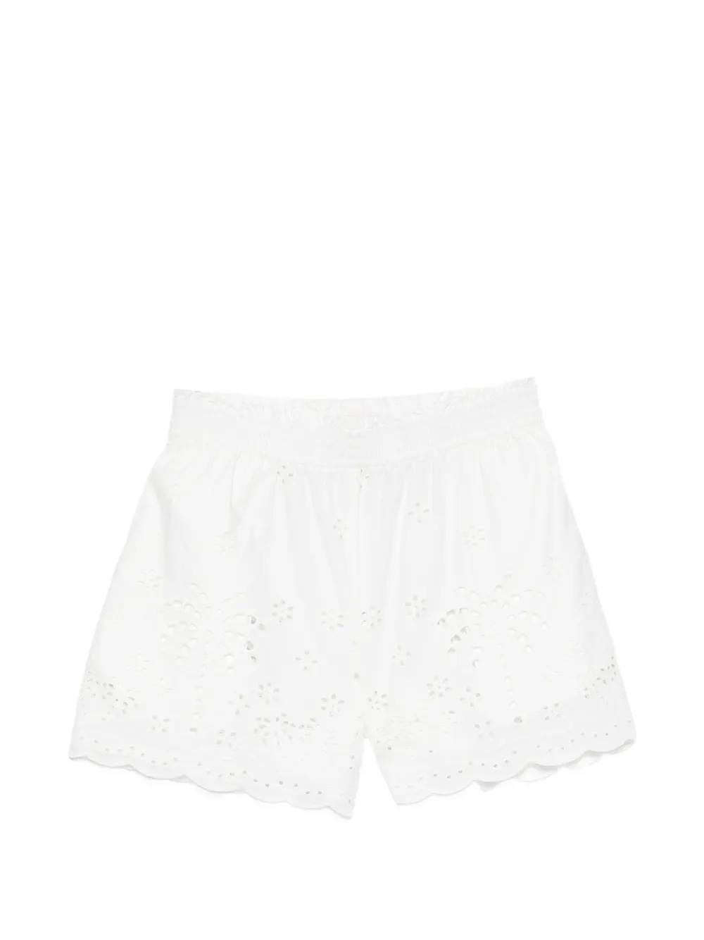 MC2 Saint Barth Kids Meave broderie anglaise shorts met palmboom Wit