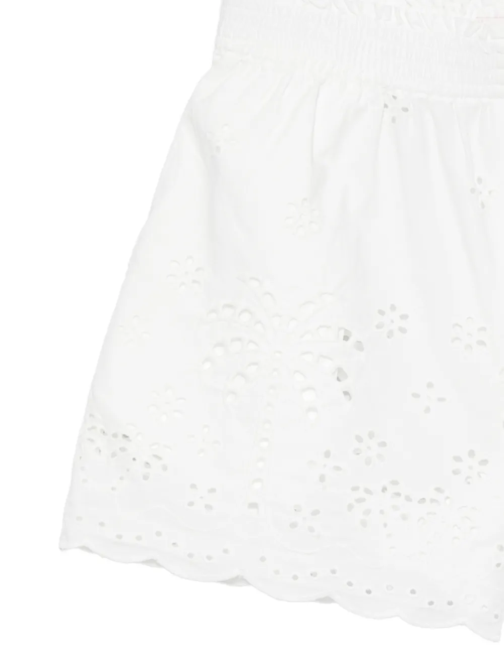 MC2 Saint Barth Kids Meave broderie anglaise shorts met palmboom Wit