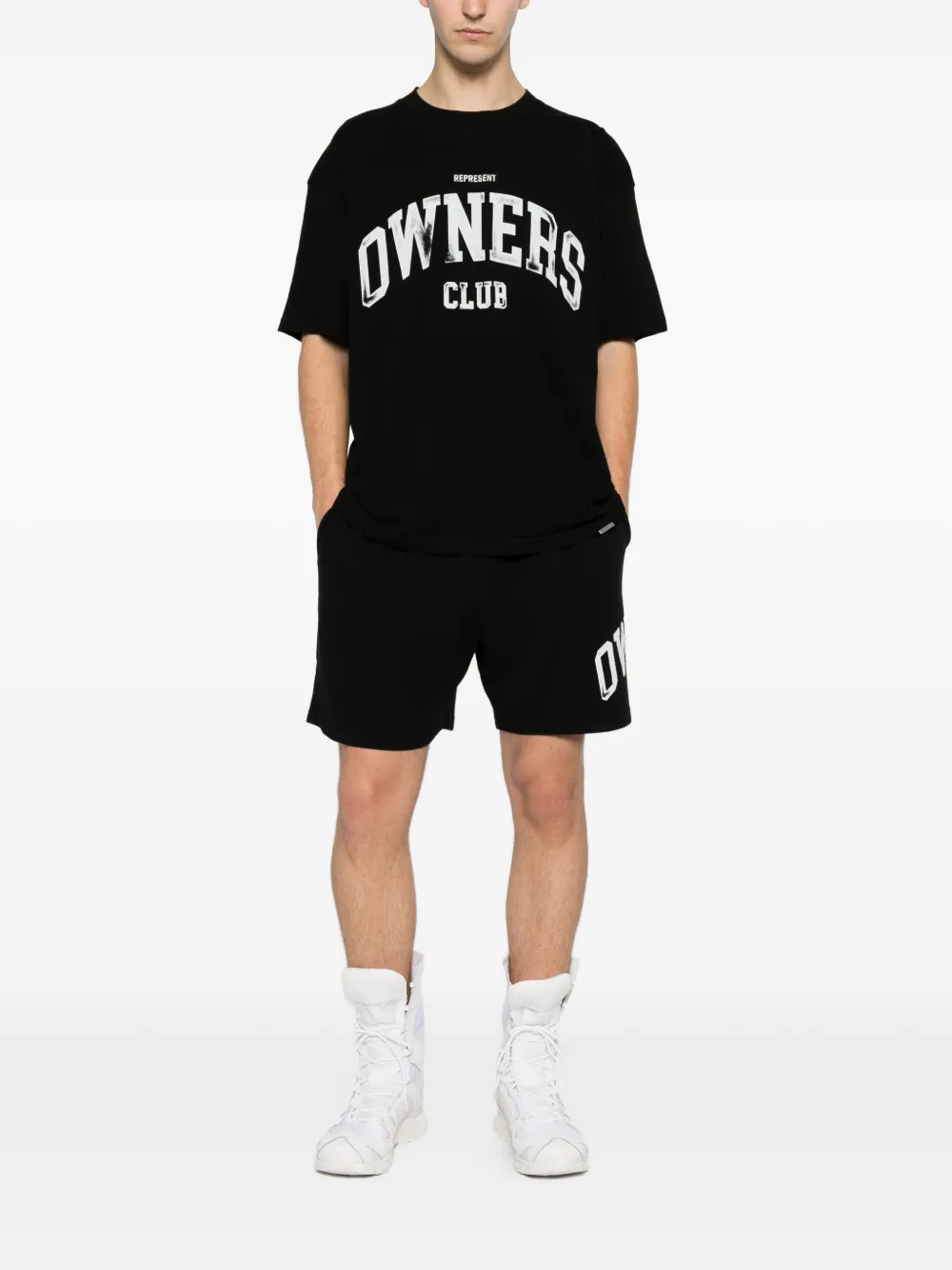 Represent Owners shorts met logoprint Zwart