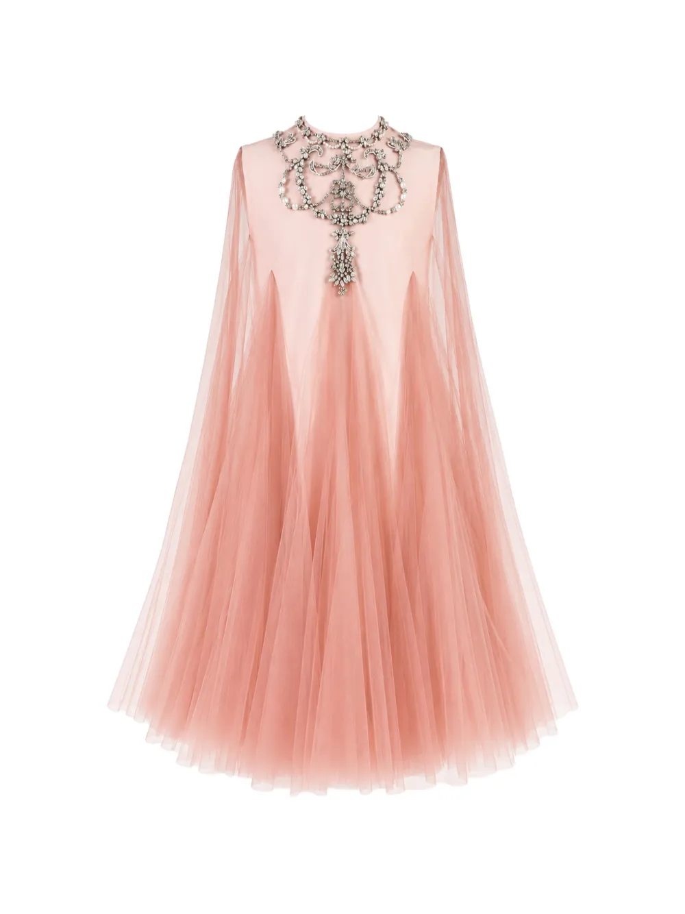 MAISON AVA crystal-embellished panelled dress - Rosa